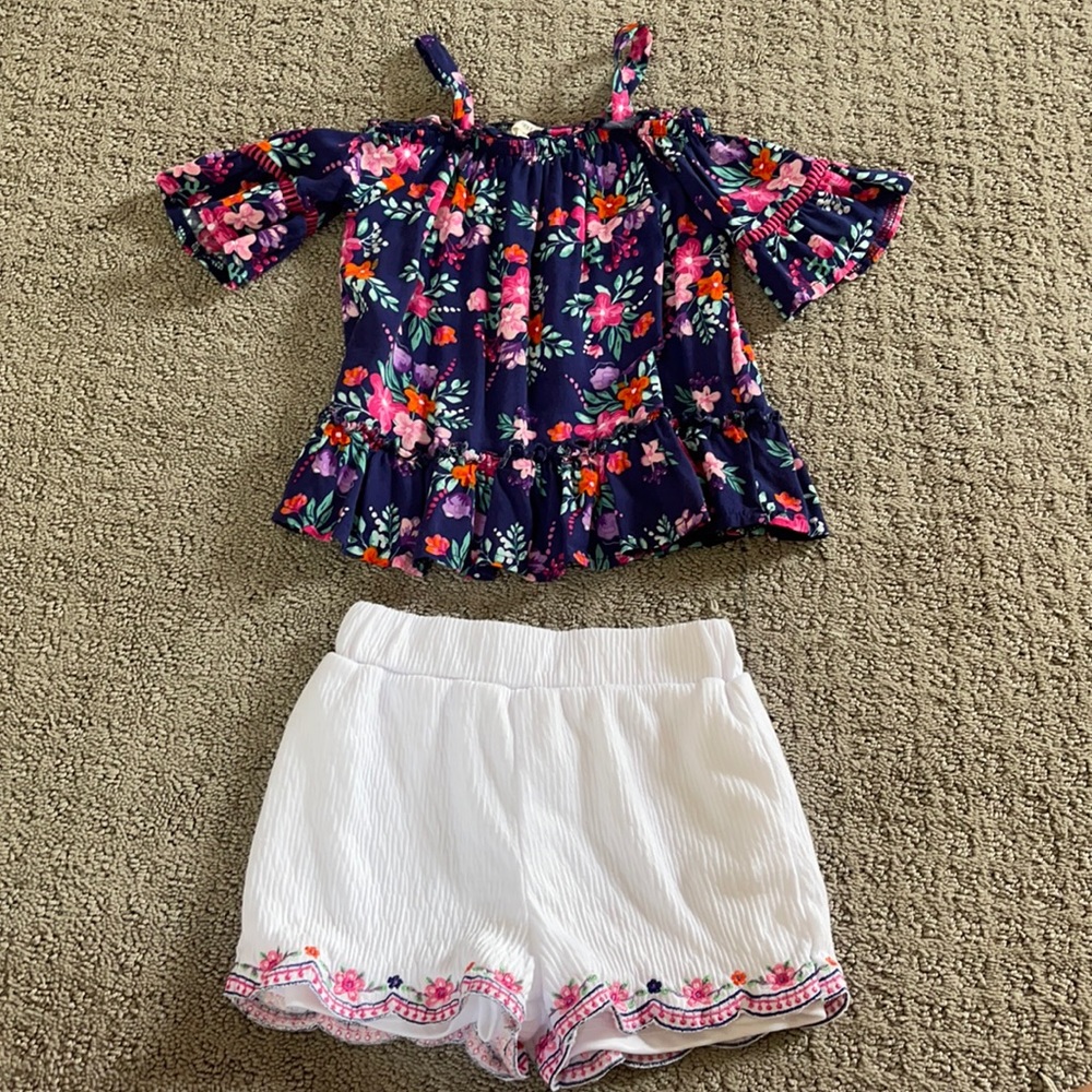 Self Esteem Floral Print Toddler Outfit